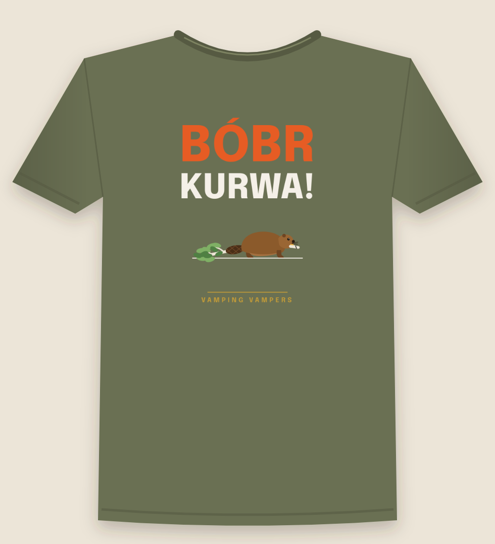 BÓBR KURWA! T-shirt in Moss