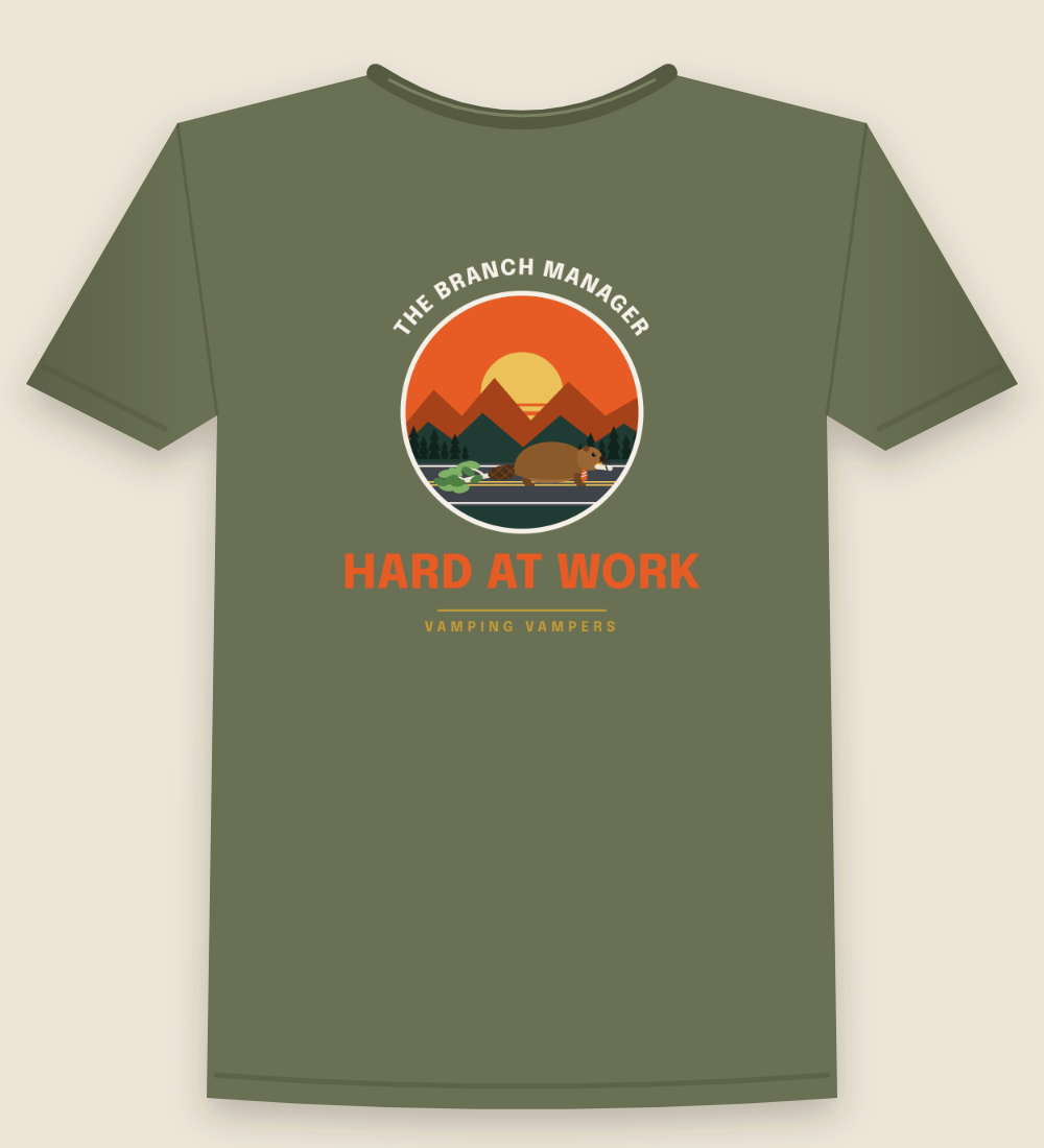 The Branch Manager — Hard at Work T-shirt in Moss