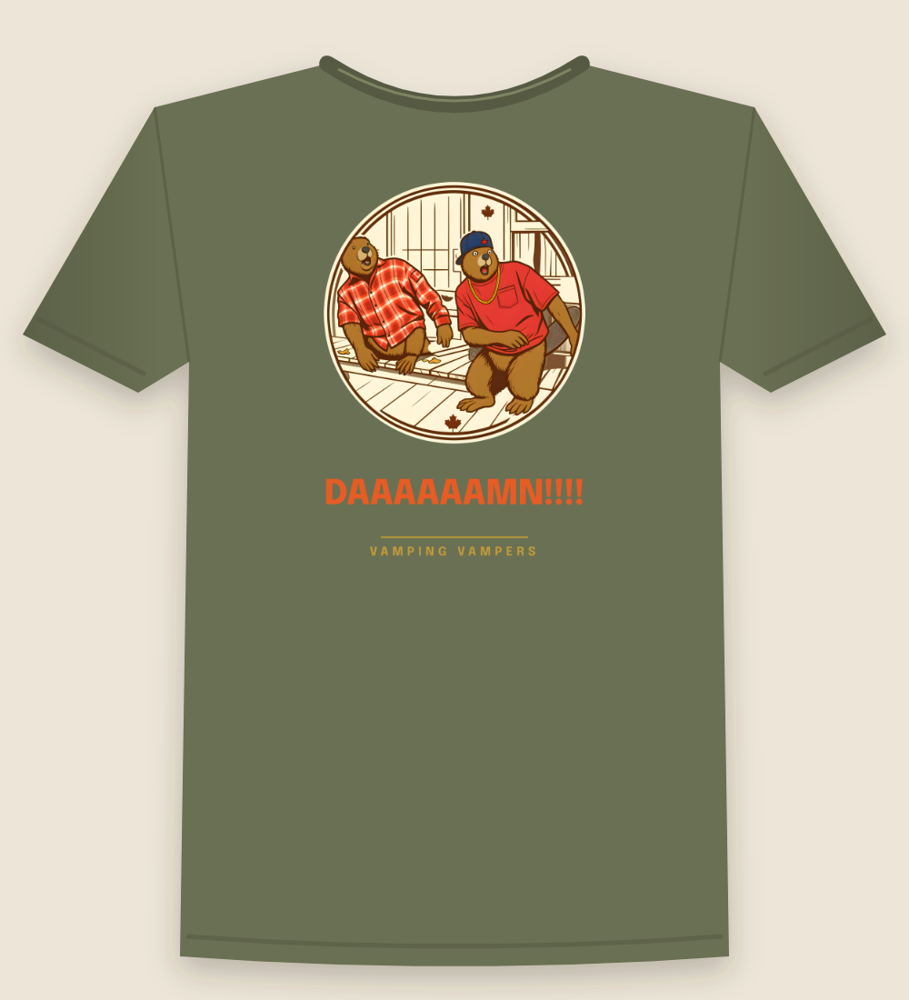 DAAAAAAMN!!!! T-shirt in Moss