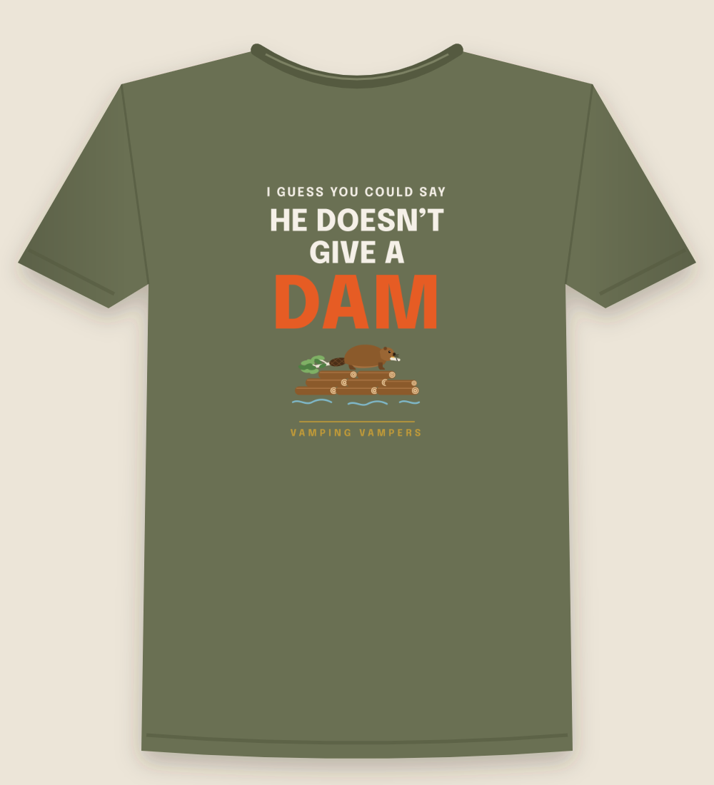 Doesn't Give a DAM T-shirt in Moss